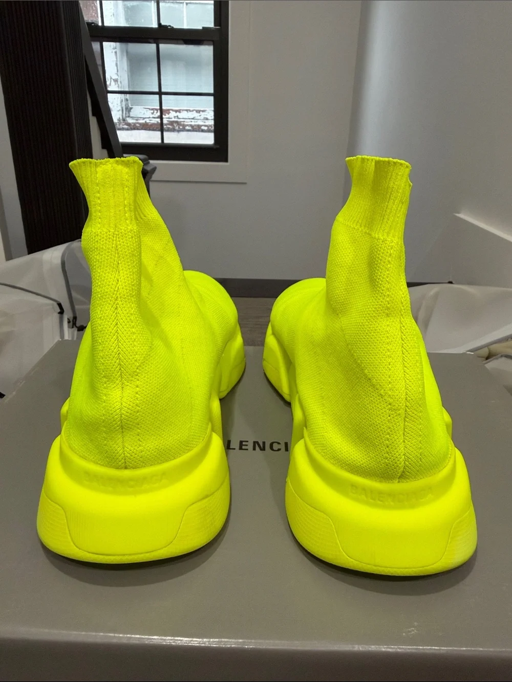 Balenciaga Men’s Neon Yellow Sock Sneakers